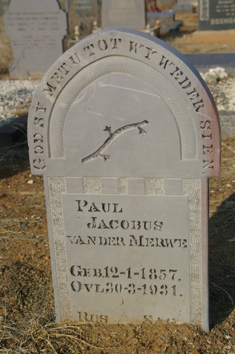 MERWE Paul Jacobus, van der 1857-1931