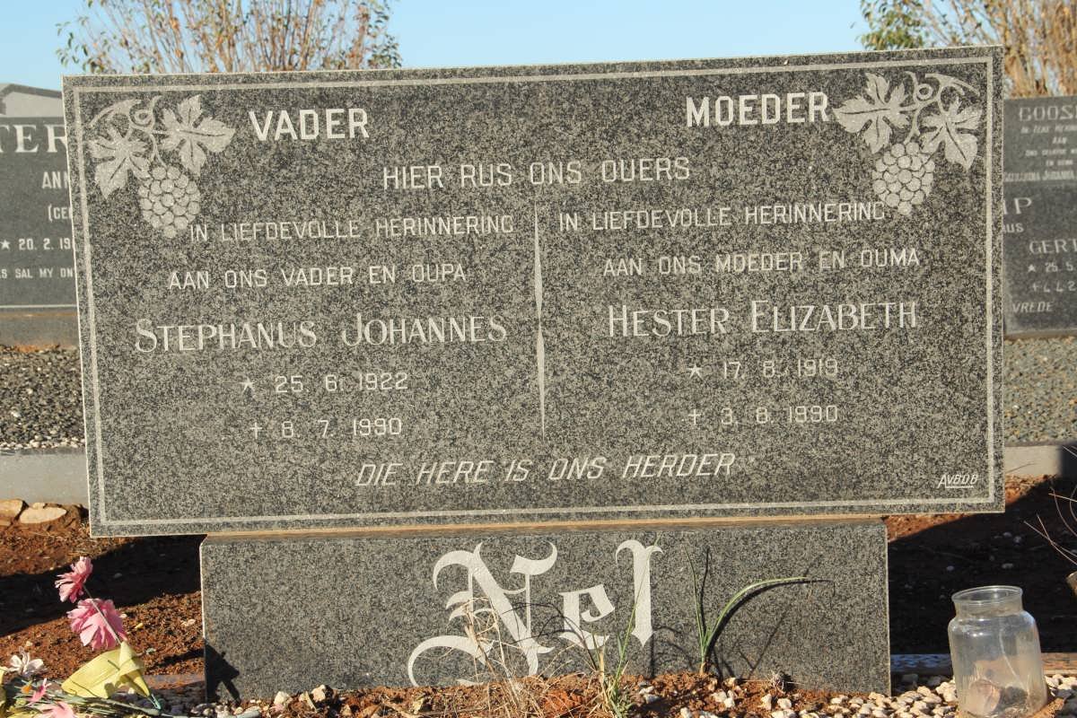 NEL Stephanus Johannes 1922-1990 &amp; Hester Elizabeth 1919-1990