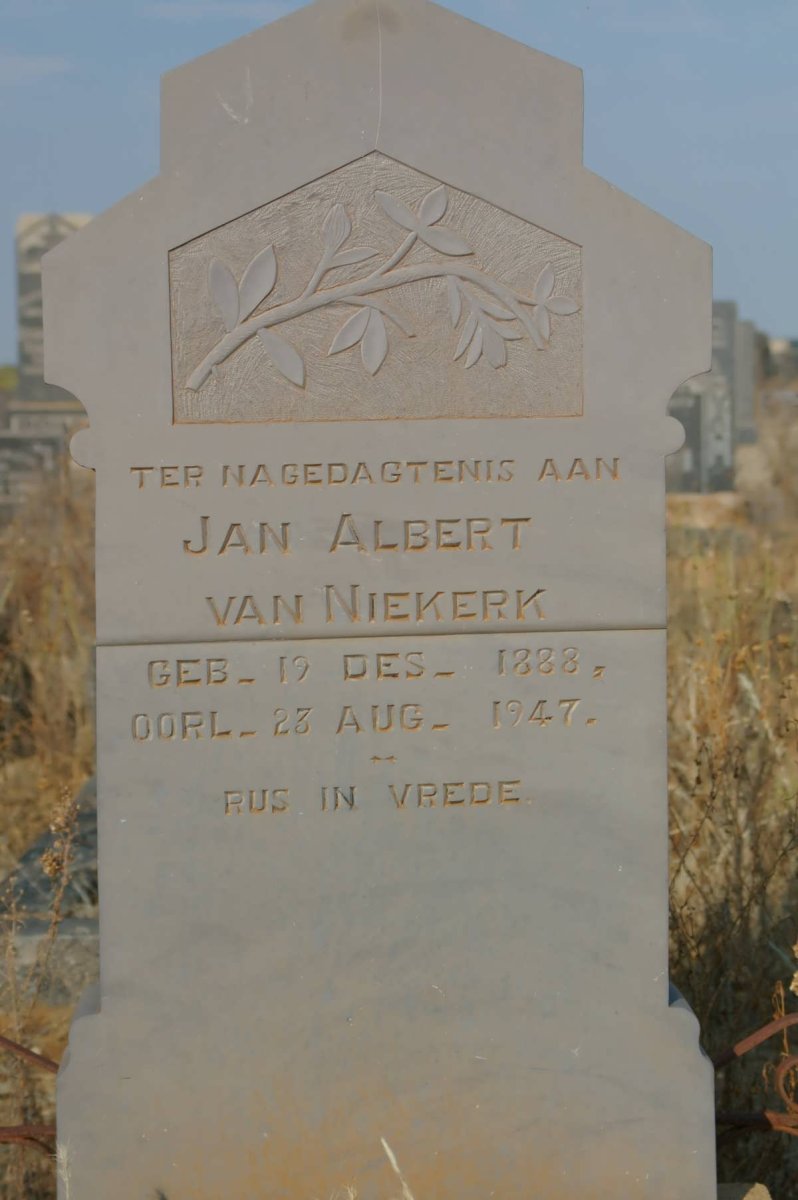 NIEKERK Jan Albert, van 1888-1947
