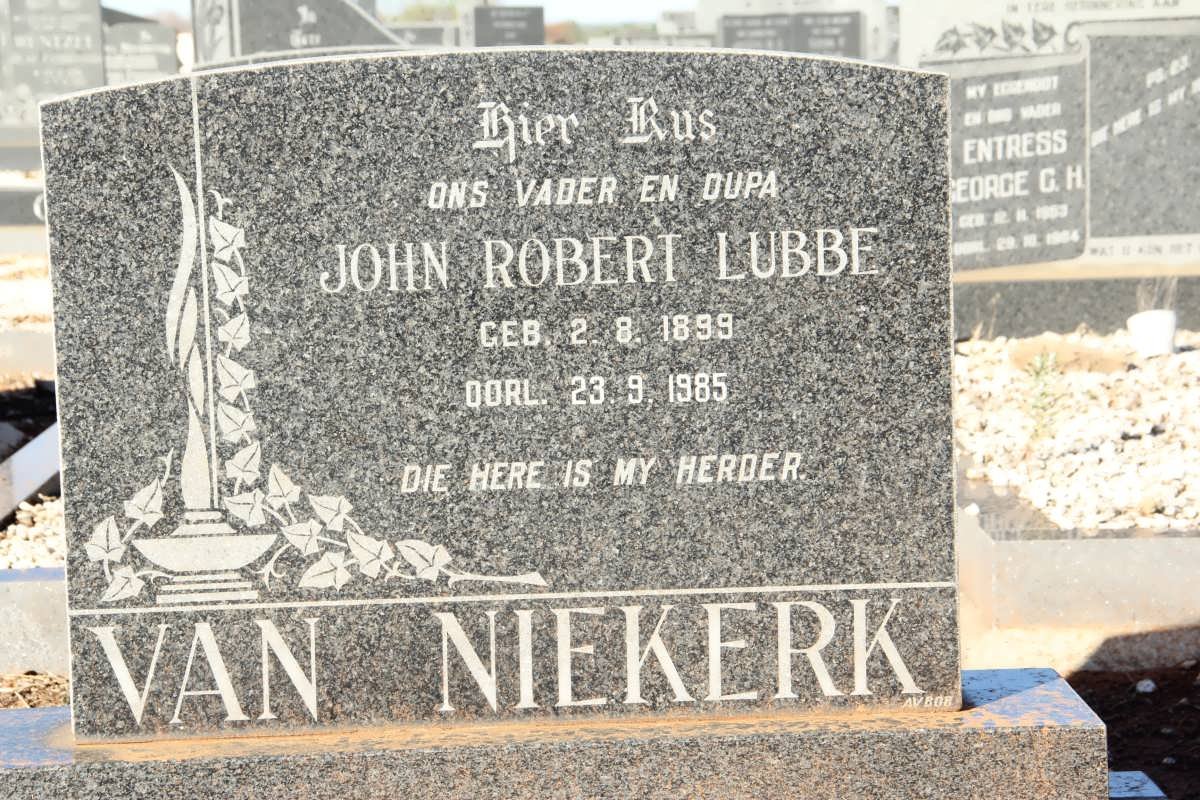 NIEKERK John Robert Lubbe, van 1899-1985