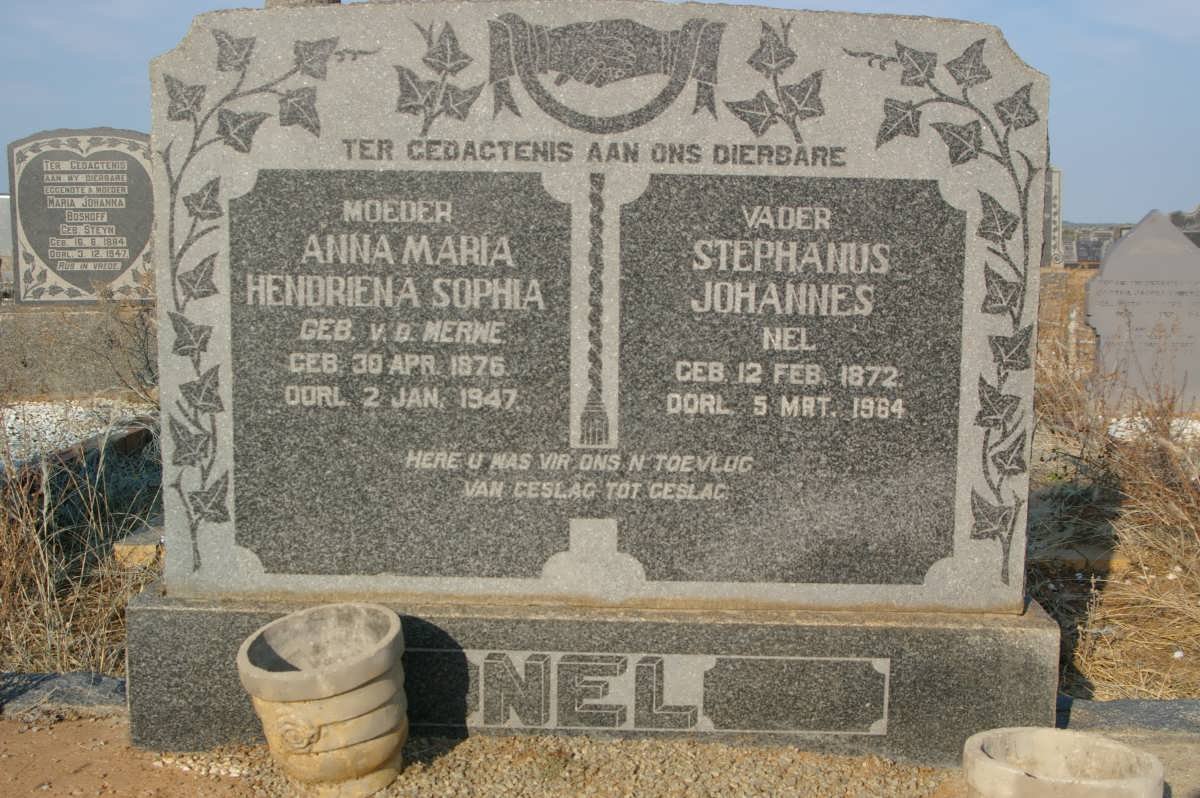 NEL Stephanus Johannes 1872-1964 &amp; Anna Maria Hendriena Sophia V.D. MERWE 1876-1947