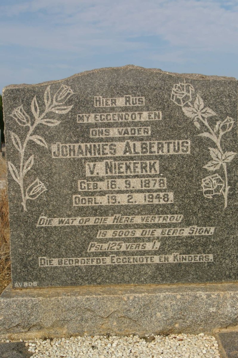 NIEKERK Johannes Albertus, v. 1878-1948