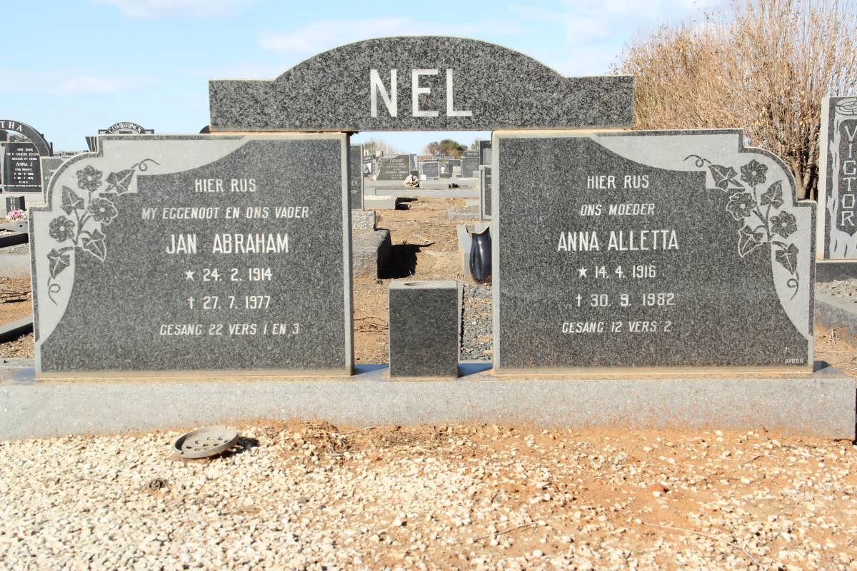 NEL Jan Abraham 1914-1977 &amp; Anna Alletta 1916-1982