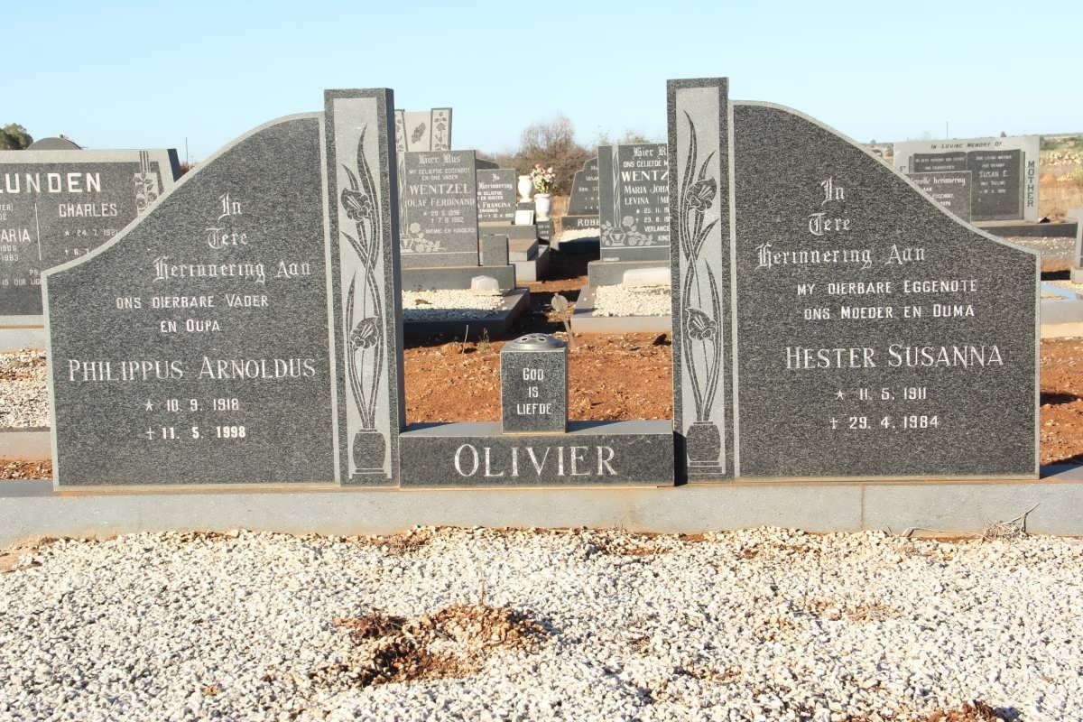 OLIVIER Philippus Arnoldus 1918-1998 &amp; Hester Susanna 1911-1984