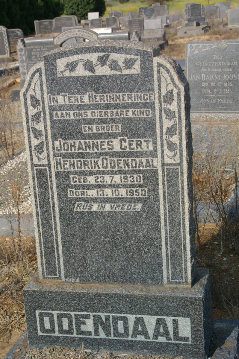 ODENDAAL Johannes Gert Hendrik 1930-1950