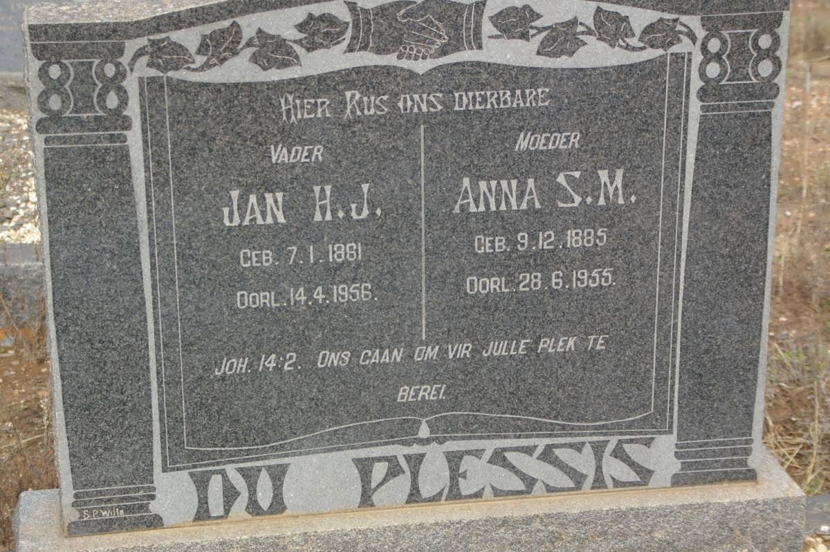 PLESSIS Jan H.J., du 1881-1956 &amp; Anna S.M. 1885-1955