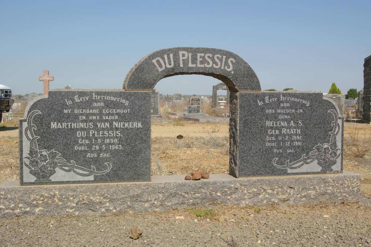 PLESSIS Marthinus van Niekerk, du 1890-1963 &amp; Helena A.S. RAATH 1892-1981