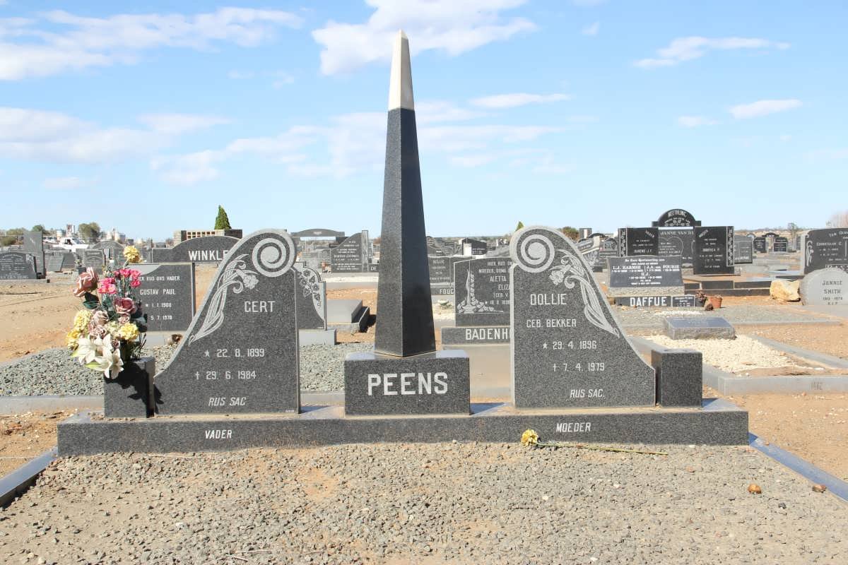 PEENS Gert 1899-1984 &amp; Dollie BEKKER 1896-1979