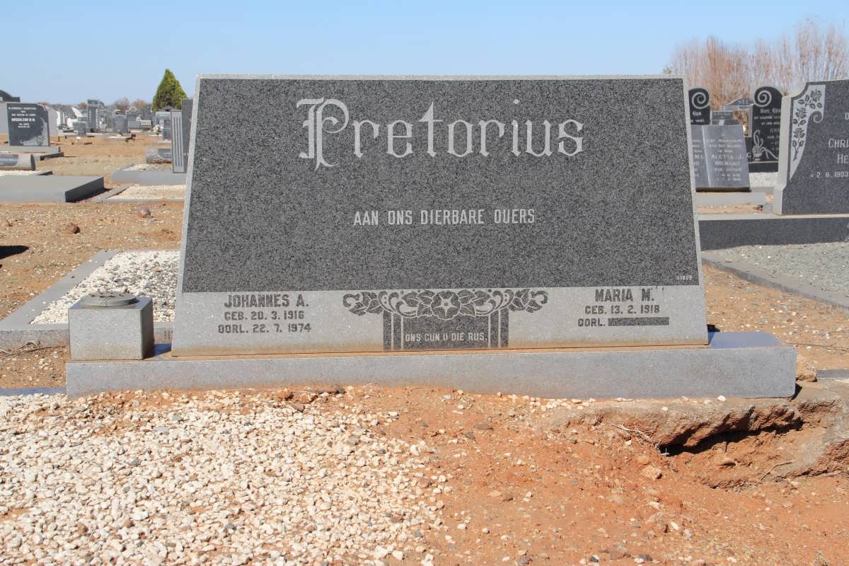 PRETORIUS Johannes A. 1916-1974 &amp; Maria M. 1918-