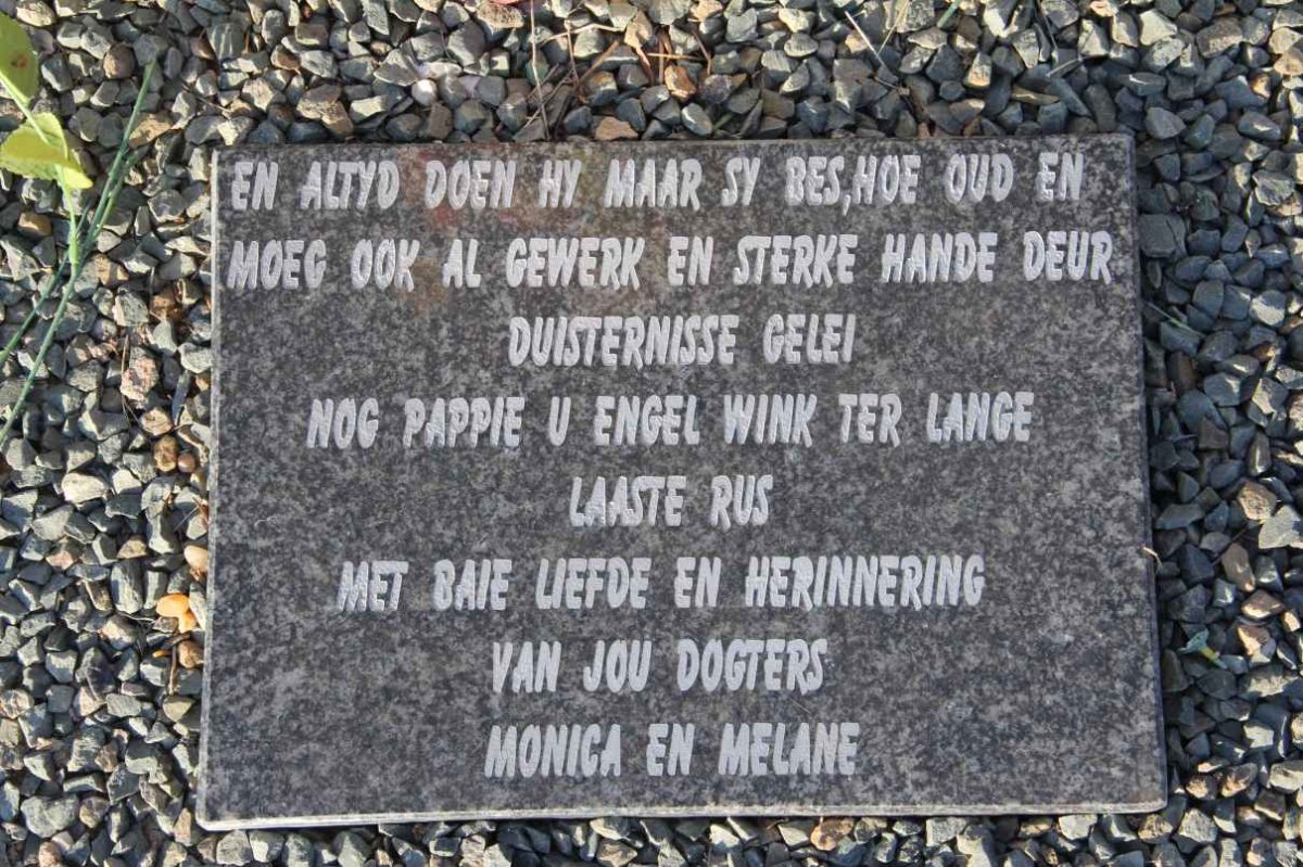 PAULSEN Jacobus Johannes 1936-2005 &amp; Catharina Elizabeth Johanna 1939-1998