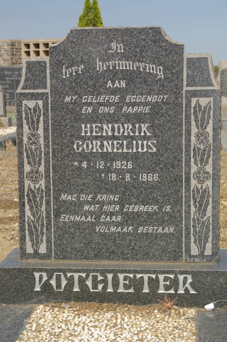 POTGIETER Hendrik Cornelius 1926-1966