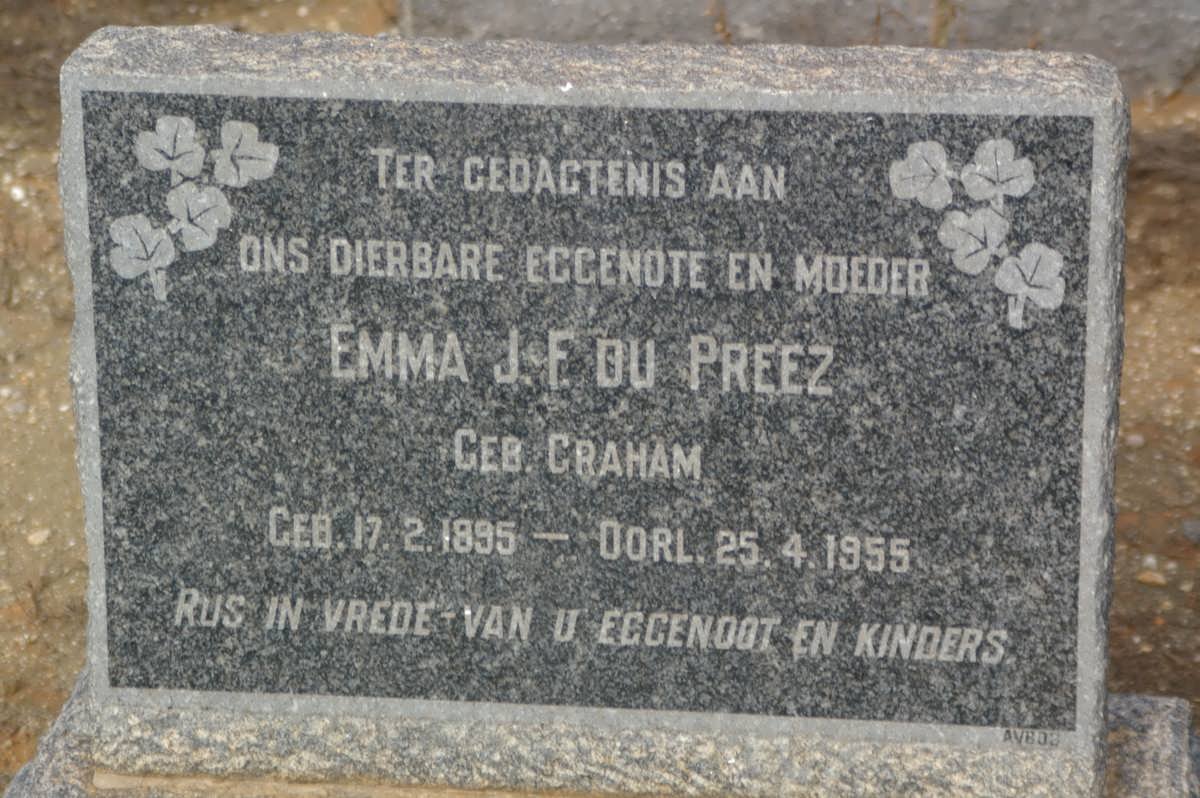 PREEZ Emma J.F., du nee GRAHAM 1895-1955