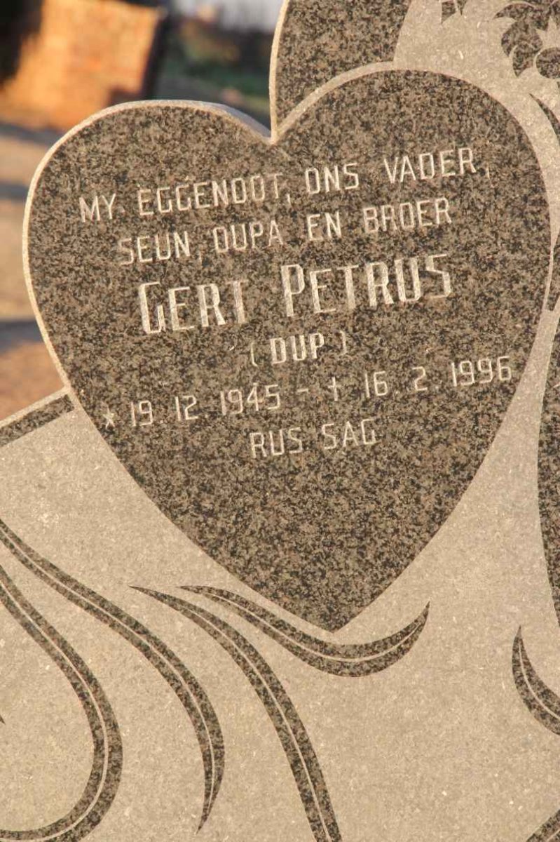 PLESSIS Gert Petrus, du 1945-1996