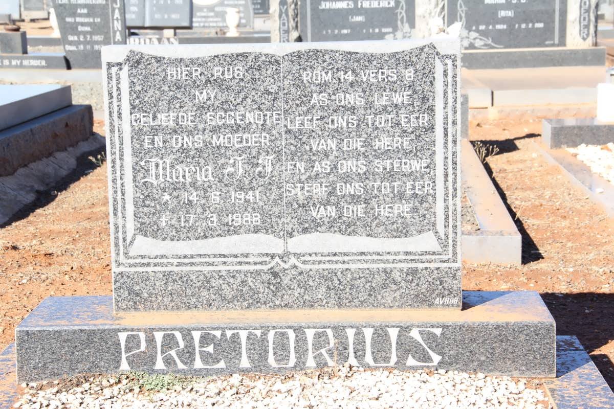 PRETORIUS Maria J.J. 1941-1988