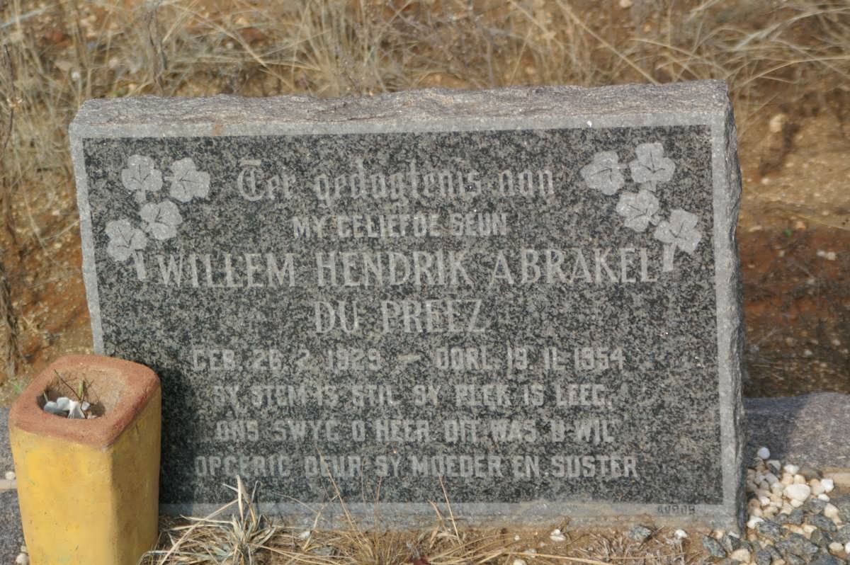 PREEZ Willem Hendrik Abrakel, du 1929-1954