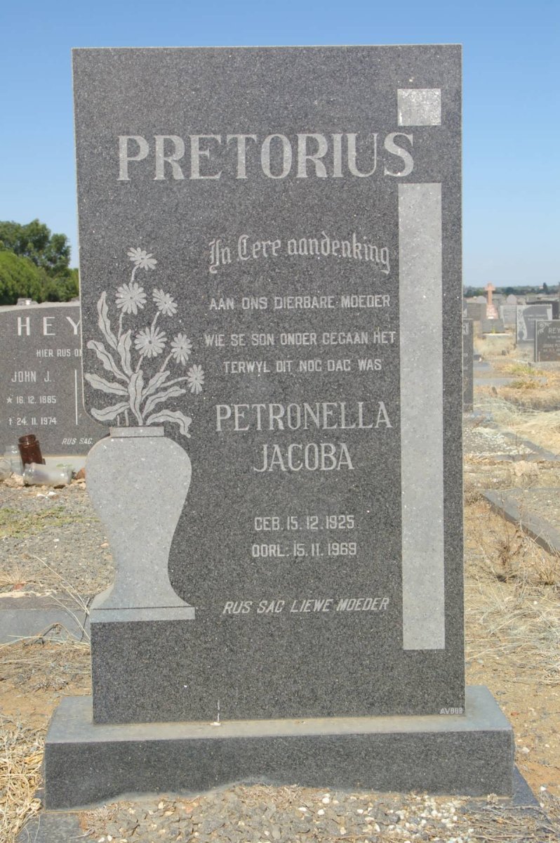 PRETORIUS Petronella Jacoba 1925-1969