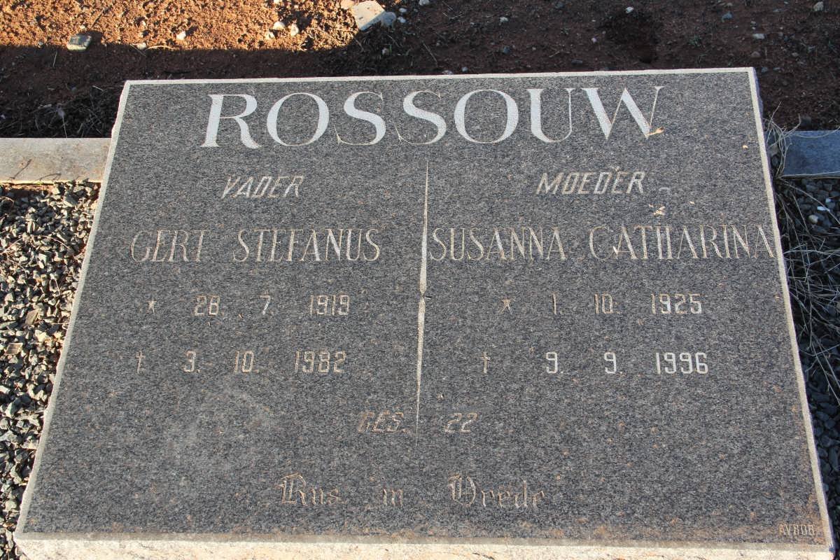 ROSSOUW Gert Stefanus 1919-1982 &amp; Susanna Catharina 1925-1996