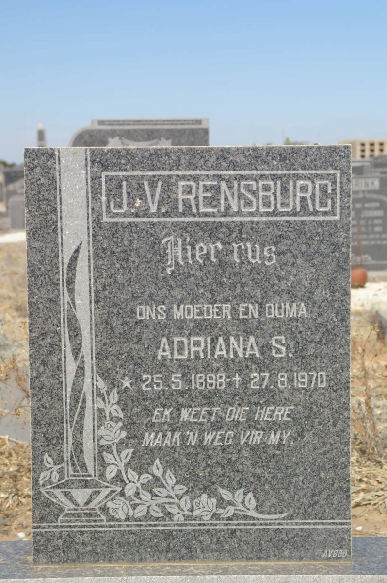 RENSBURG Adriana S., J.v. 1898-1970