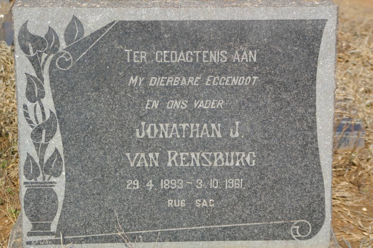 RENSBURG Jonathan J., van 1893-1961