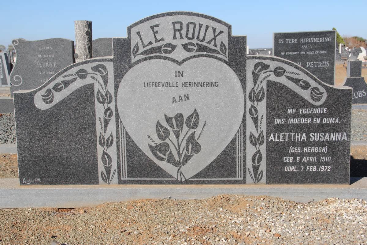 ROUX Alettha Susanna, le nee HERBSH 1910-1972