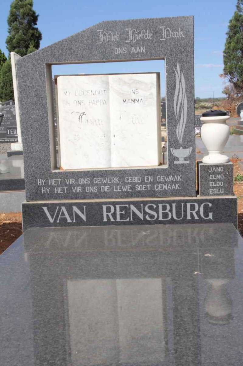RENSBURG Ivan, van 1947-1994 &amp; Esther 1949-