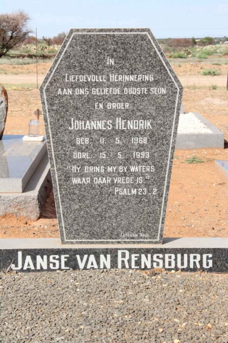 RENSBURG Johannes Hendrik, Janse van 1968-1993