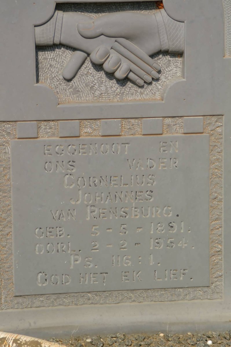 RENSBURG Cornelius Johannes, van 1891-1954