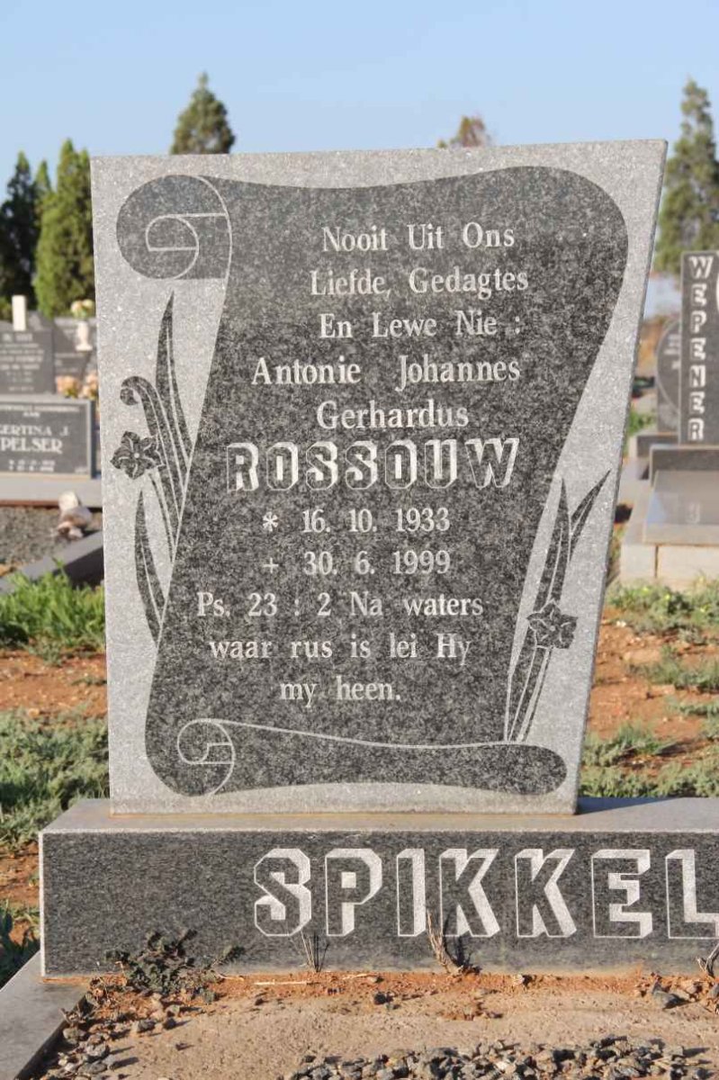 ROSSOUW Antonie Johannes Gerhardus 1933-1999