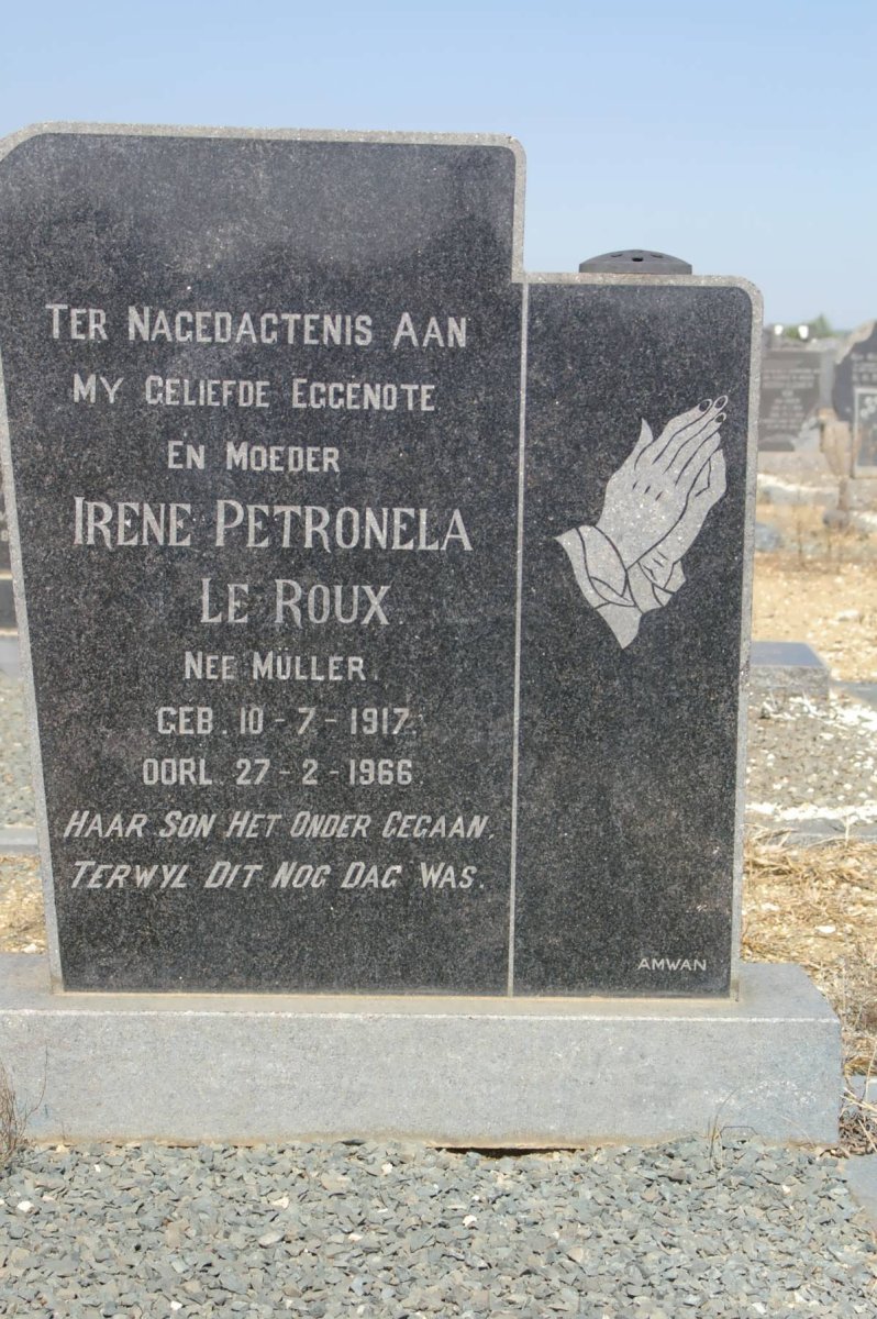 ROUX Irene Petronela, le nee MÜLLER 1917-1966