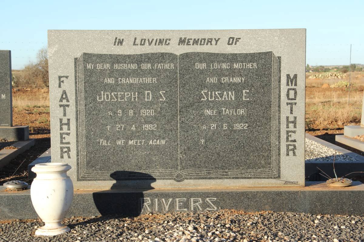 RIVERS Joseph D.S. 1920-1982 &amp; Susan E. TAYLOR 1922-
