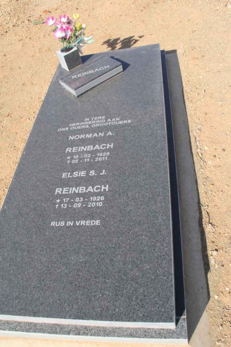 REINBACH Norman A. 1920-2011 &amp; Elsie S.J. 1926-2010
