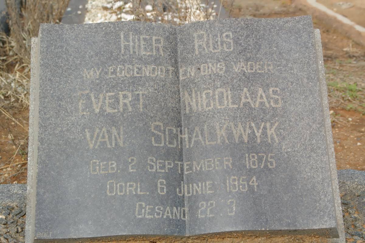SCHALKWYK Evert Nicolaas, van 1875-1954
