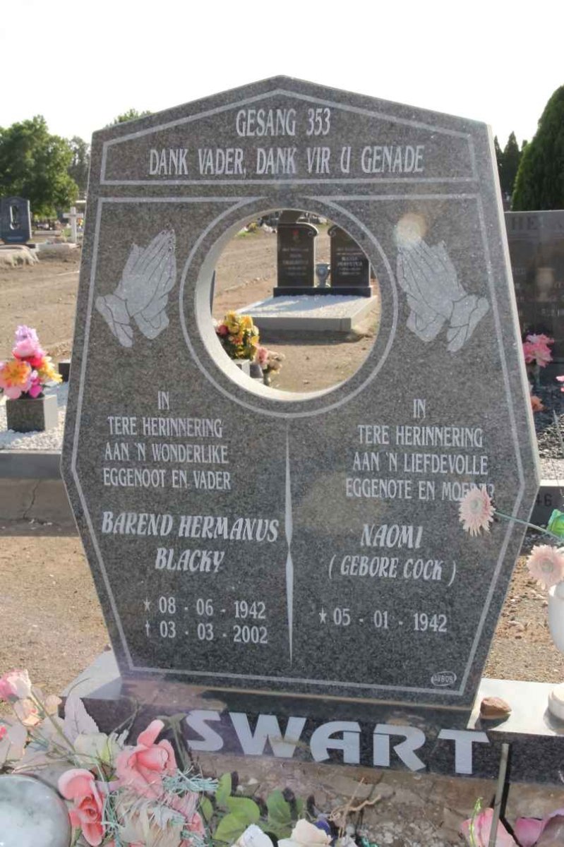 SWART Barend Hermanus 1942-2002 &amp; Naomi COCK 1942-