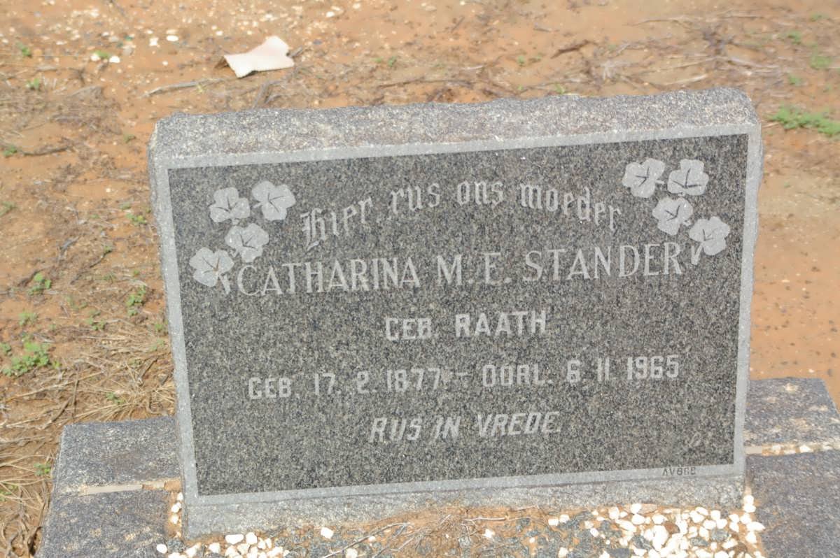 STANDER Catharina M.E. nee RAATH 1877-1965
