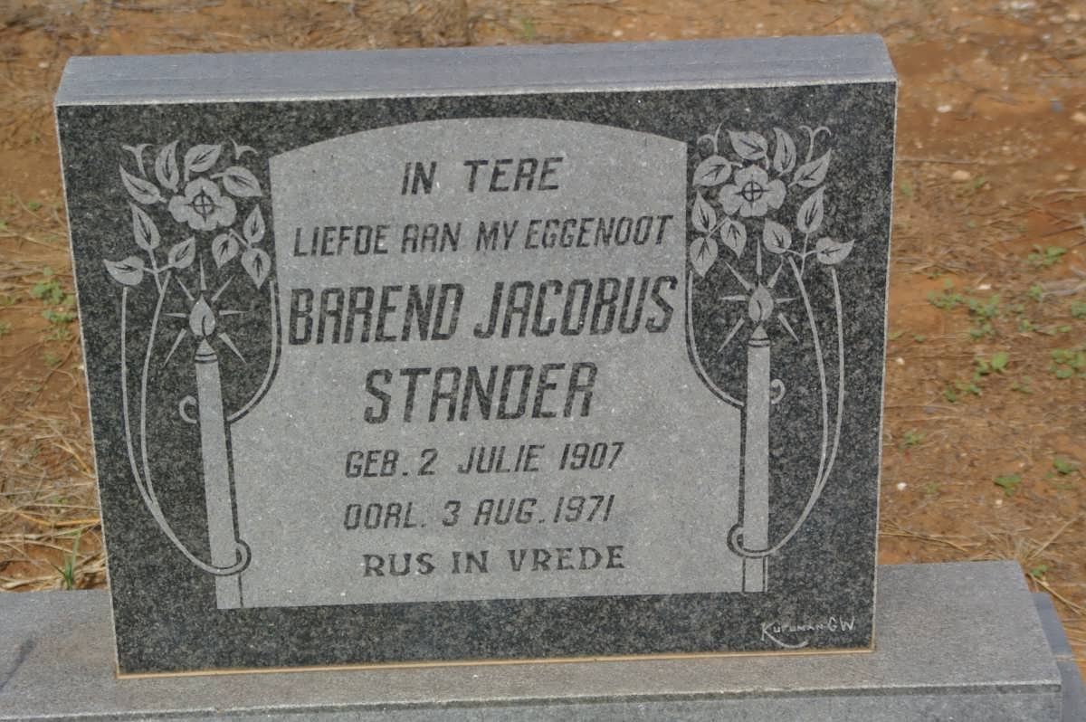 STANDER Barend Jacobus 1907-1971
