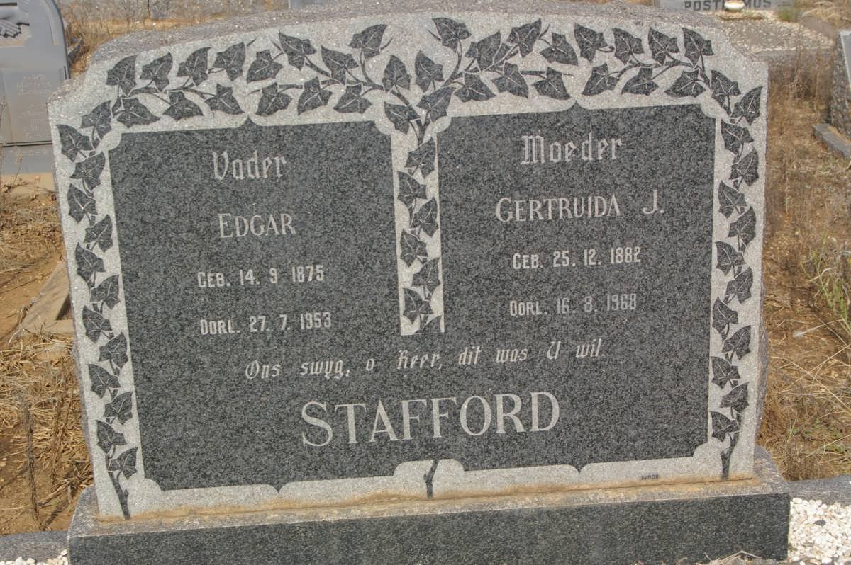 STAFFORD Edgar 1875-1953 &amp; Gertruida J. 1882-1968