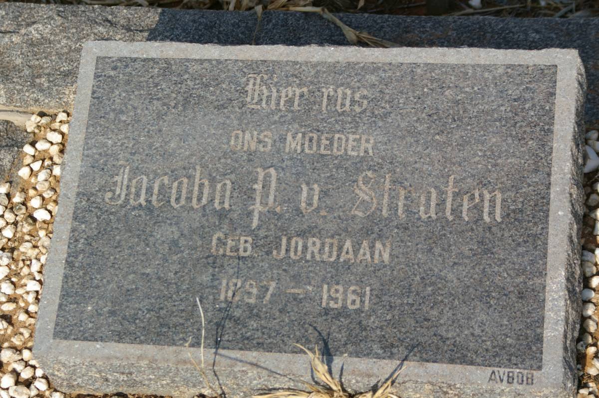 STRATEN Jacoba P., v. nee JORDAAN 1897-1961