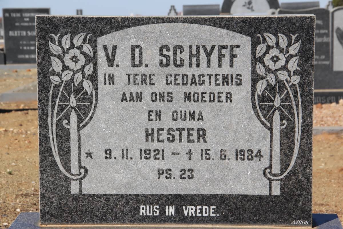 SCHYFF Jan Augusts, v.d. 1913-1973 &amp; Hester 1921-1984