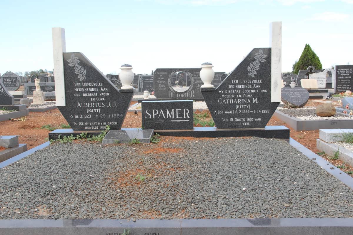 SPAMER Albertus J.J. 1923-1994 &amp; Catharina M. de WAAL 1933-1992 :: SPAMER David Wegeling 1957-1996