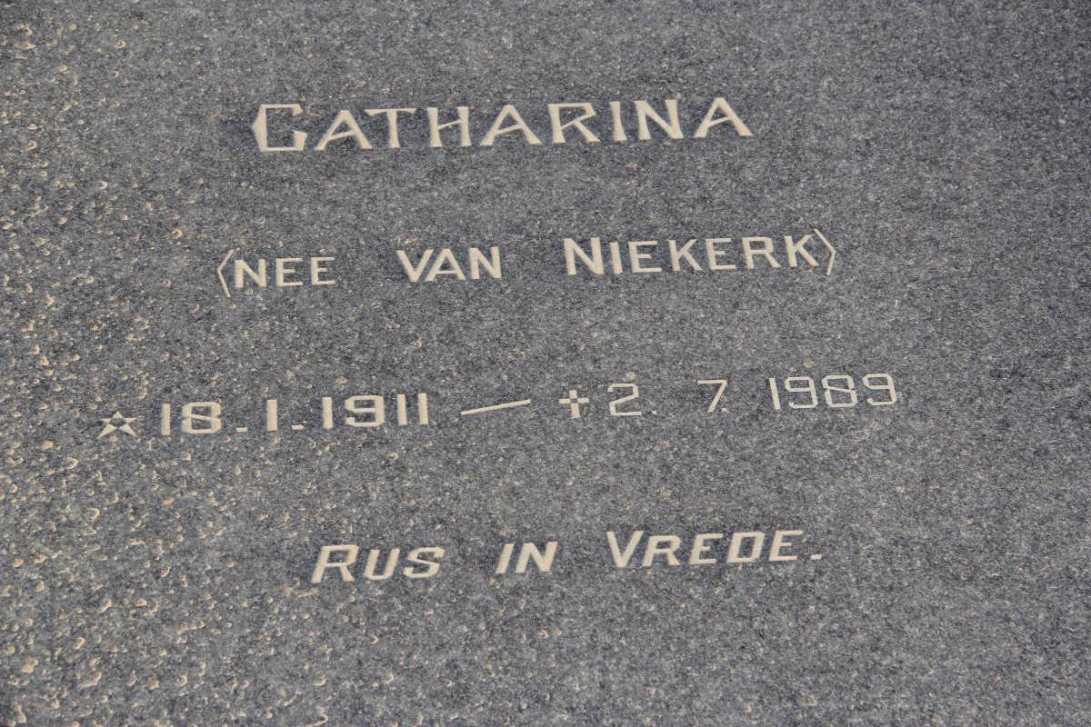 STANDER Catharina nee van NIEKERK 1911-1989