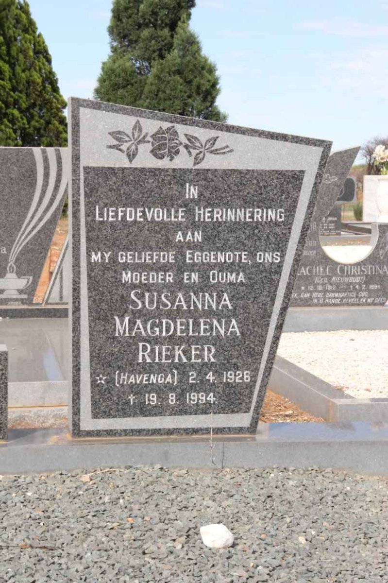 STEYN Susanna Magdalena Rieker nee HAVENGA 1926-1994