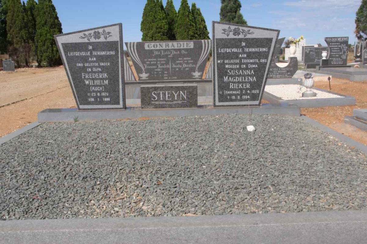 STEYN Frederik Wilhelm 1920-1998 &amp; Susanna Magdalena Rieker HAVENGA 1926-1994