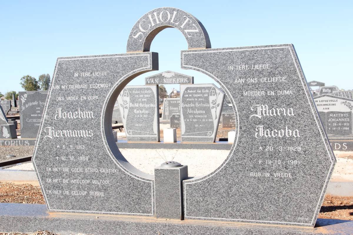 SCHOLTZ Joachim Hermanus 1913-1988 &amp; Maria Jacoba 1929-1991