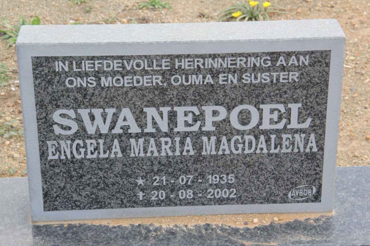 SWANEPOEL Engela Maria Magdalena 1935-2002