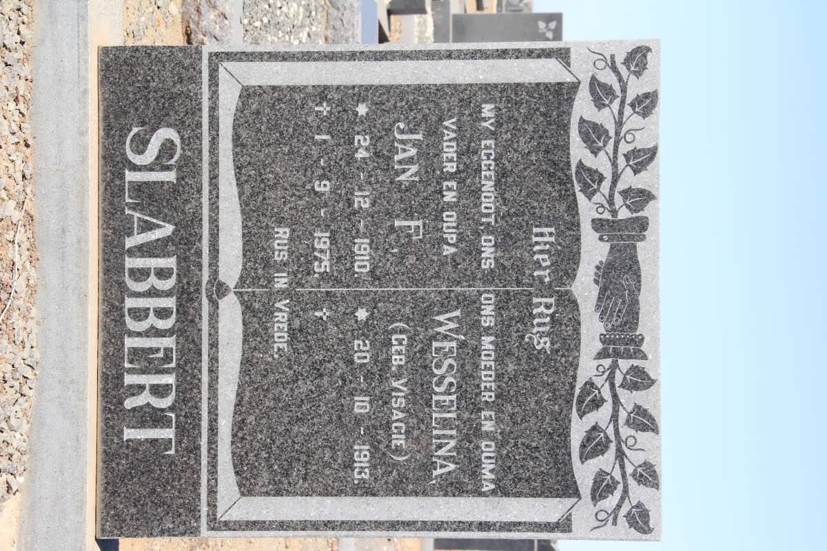 SLABBERT Jan F. 1910-1975 &amp; Wesselina VISAGIE 1913-