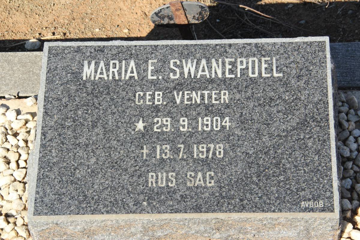 SWANEPOEL Maria E. nee VENTER 1904-1978