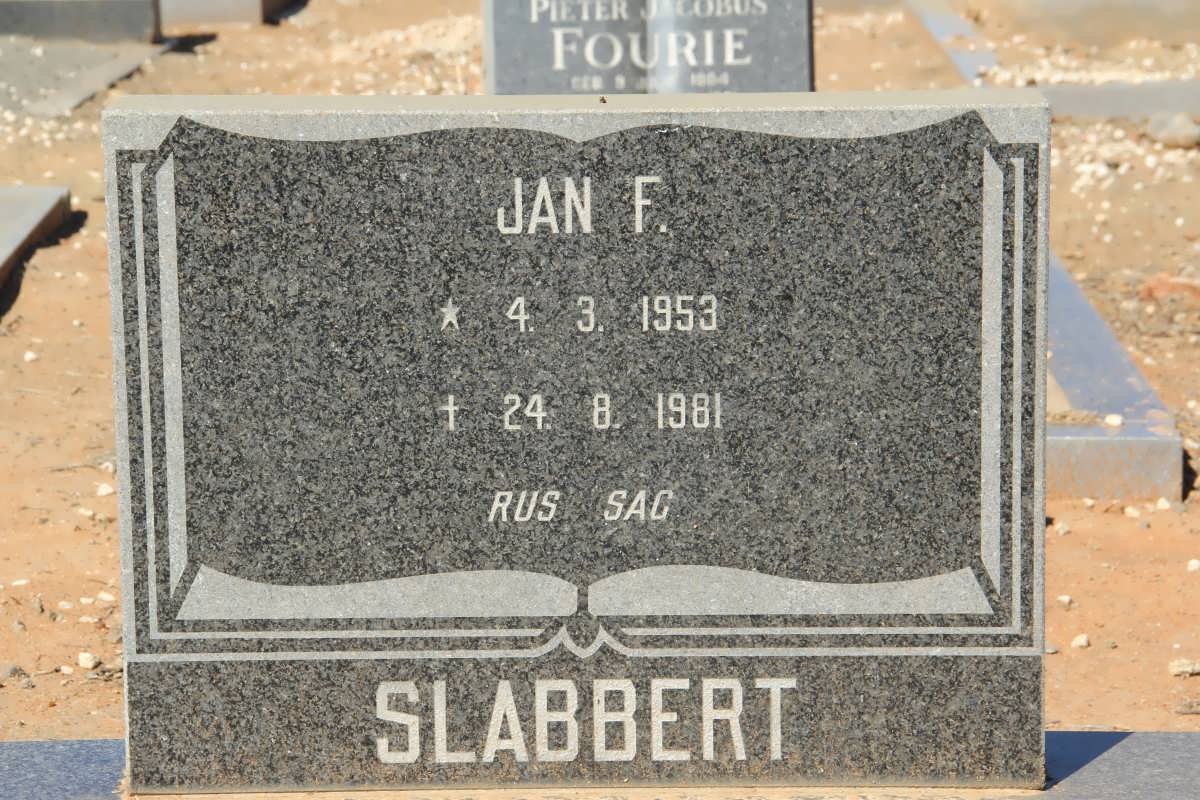 SLABBERT Jan F. 1953-1981