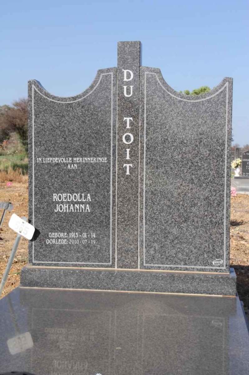 TOIT Roedolla Johanna, du 1913-2010