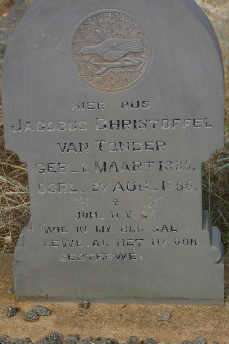 TONDER Jacobus Christoffel, van 1885-1955