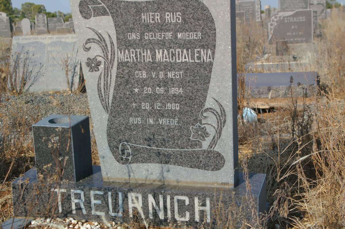 TREURNICH Martha Magdalena nee v.d. NEST 1894-1980